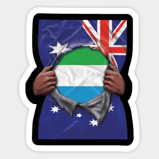 Sierra Leone Flag Australian Flag Ripped - Gift for Sierra Leonean From Sierra Leone Sticker